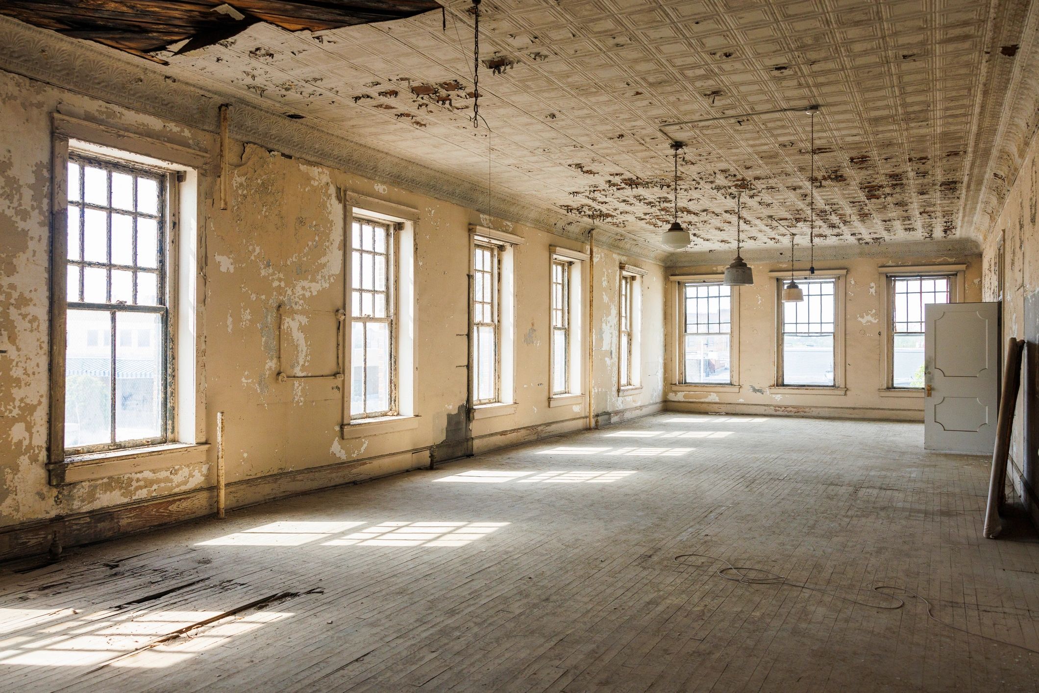 Historic building interior prepared for restoration